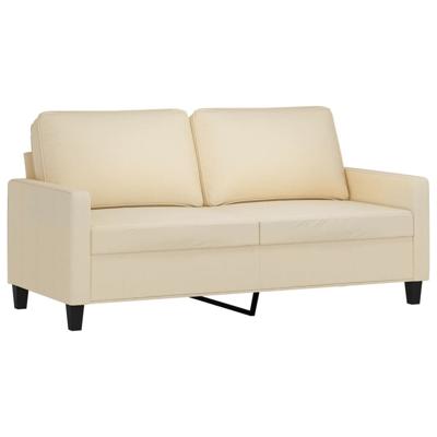 2-delige Loungeset met kussens stof crèmekleurig