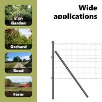 VidaXL Hek met paal grijs 0,4 x 50 m staal en pvc - thumbnail