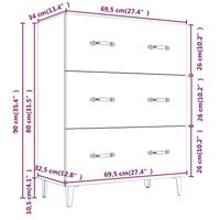 Dressoir 69,5x34x90 cm bewerkt hout zwart - thumbnail