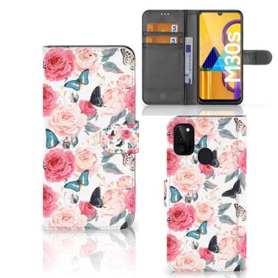 Samsung Galaxy M21 | M30s Hoesje Butterfly Roses Samsung Galaxy M21 | M30s Hoesje Butterfly Roses