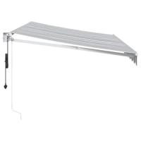 Luifel uittrekbaar 3,5x2,5 m stof en aluminium antraciet en wit - thumbnail