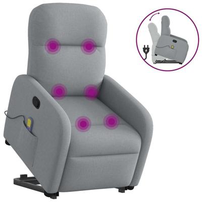 Sta-op-massagestoel verstelbaar stof lichtgrijs - thumbnail