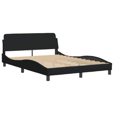 Bedframe met LED zonder matras 140x190 cm stof zwart