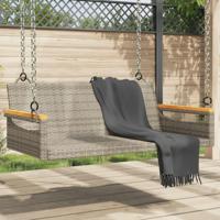 Schommelbank 109x62x40 cm poly rattan grijs - thumbnail