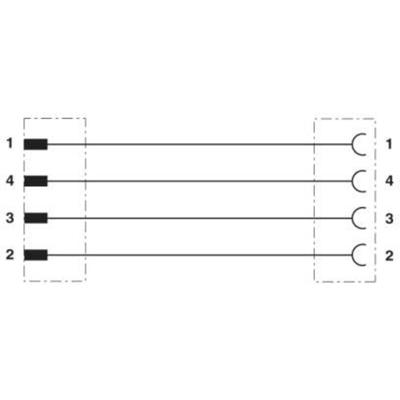 Phoenix Contact 1696442 Sensor/actuator connector, geassembleerd M12 Aantal polen (sensoren): 4 Stekker, recht, Bus, haaks 10.00 m 1 stuk(s)