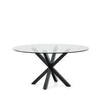 Kave Home Ronde Eettafel 'Argo' Glas, 150cm, kleur Zwart - thumbnail