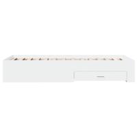 Bedframe met lades bewerkt hout wit 90x190 cm - thumbnail