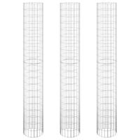 Gabion plantenbakken 3 st rond verhoogd 30x200 cm staal - thumbnail