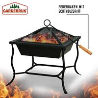 Vuurschaal 45x45cm van zwart gepoedercoat staal - thumbnail