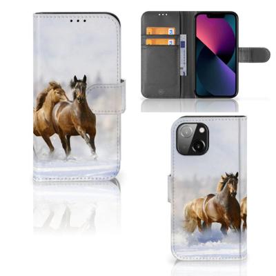 iPhone 13 Mini | Telefoonhoesje | Met pasjeshouder | Paarden
