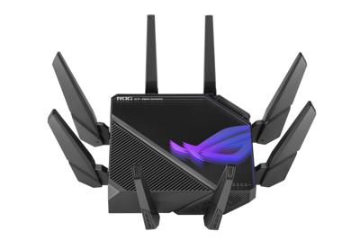 ASUS ROG Rapture WiFi 6E Gaming Router (GT-AXE16000) - Quad-Band, 6 GHz Ready, Dual 10G-poorten, 2.5G WAN-poort, AiMesh-ondersteuning, Triple-level gameversnelling, levenslange internetbeveiliging,