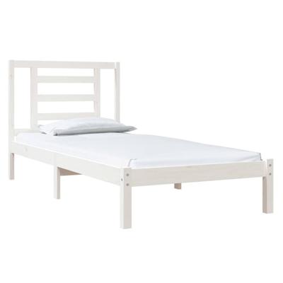 Bedframe zonder matras massief grenenhout wit 90x200 cm