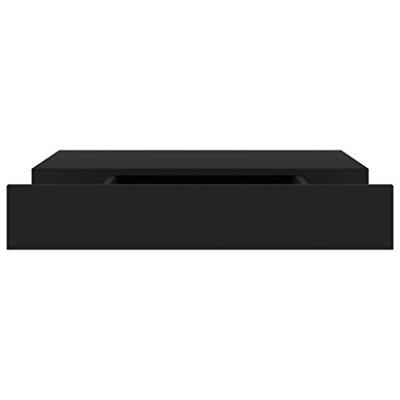Wandschap met lade zwevend 48x25x8 cm zwart - thumbnail