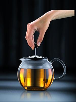 bodum ASSAM F/INOX 1.5 Liter Theekoker Transparant, Zwart