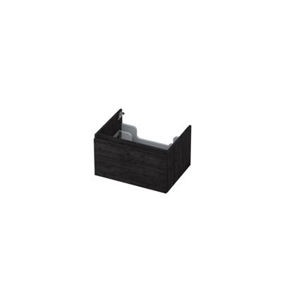 INK - Onderkast 1 Lade Greeploos met Houten Keerlijst - 600x450x350 Mm - Houtskool Eiken
