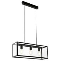 Eglo Hanglamp 3 lichts zw/helder 'charterhouse' - thumbnail