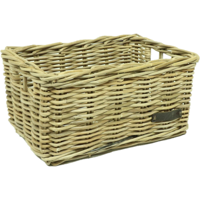 Rieten Fietsmand Grijs Maat Medium - thumbnail