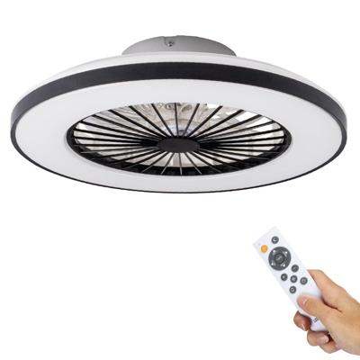 LED's Light plafondventilator met verlichting 48 cm - Ventilatiesnelheid en bediening met afstandsbediening - Zwart