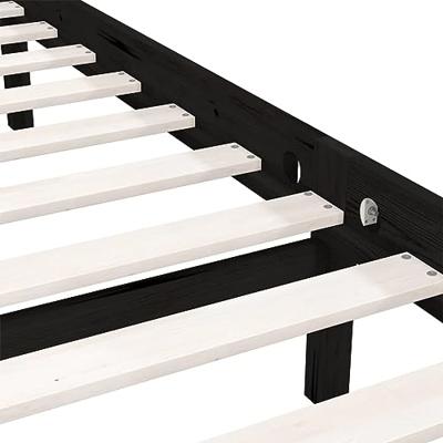 Bedframe massief grenenhout zwart 200x200 cm Bedframe massief grenenhout zwart 200x200 cm