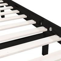 Bedframe massief grenenhout zwart 200x200 cm - thumbnail