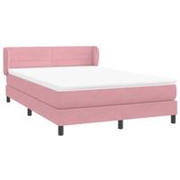 Boxspring met matras fluweel roze 160x220 cm - thumbnail