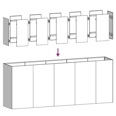 Plantenbak 200x40x80 cm koudgewalst staal antracietkleurig