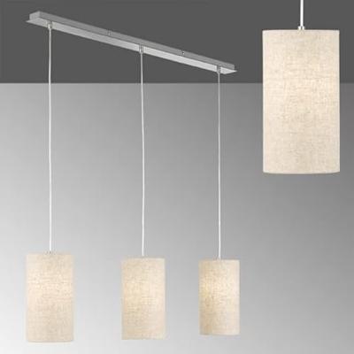 Fischer & Honsel 3-licht hanglampThor met zandkleur linnen - 60584