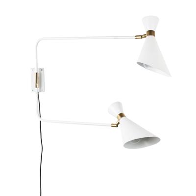 Zuiver Wandlamp 'Double' 2-lamps, kleur Wit