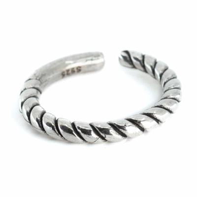 Verstelbare Ring Groeven Koper Zilverkleurig