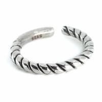 Verstelbare Ring Groeven Koper Zilverkleurig - thumbnail