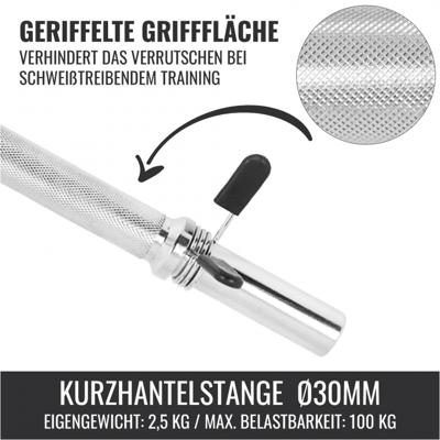 Dumbellstang 35 cm - Veersluiting - thumbnail