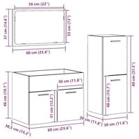 Badkamermeubelset Wandgemonteerd 3 pcs Oud Hout Bewerkt hout - thumbnail
