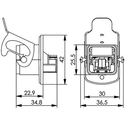 Telegärtner 100007421 STX V5 RJ45-flensset variant 5 Koppeling, inbouw Aantal polen: 8P8C Aluminium 1 stuk(s)