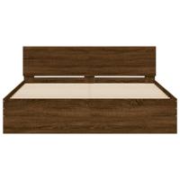 Bedframe met hoofdeinde bruin eikenkleur 150x200 cm - thumbnail