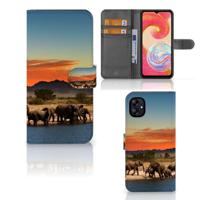 Samsung Galaxy A04e | Telefoonhoesje | Met pasjeshouder | Olifanten - thumbnail