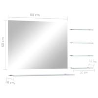 VidaXL Wandspiegel met 5 schappen 80x60 cm zilverkleurig - thumbnail