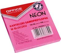 OFFICE products memoblok Neon, ft 76 x 76 mm, 100 vel, neonroze - thumbnail