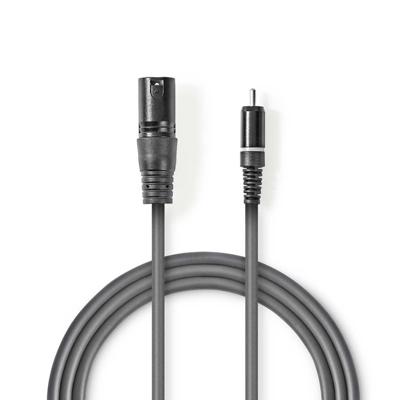 XLR-Audiokabel | XLR 3-pins male - RCA male | 1,5 m | Grijs XLR-Audiokabel | XLR 3-pins male - RCA male | 1,5 m | Grijs