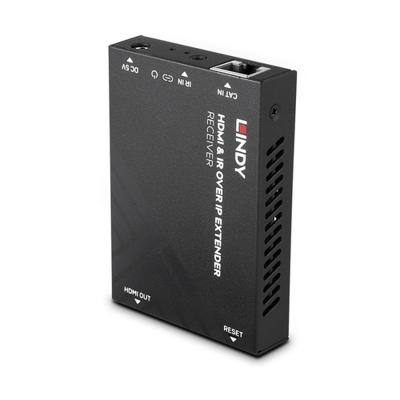 LINDY HDMI & IR über IP Receiver HDMI-ontvanger RJ45, Infrarood 150 m