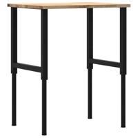 Werkbank 80x60x(71,5-98) cm massief eikenhout - thumbnail