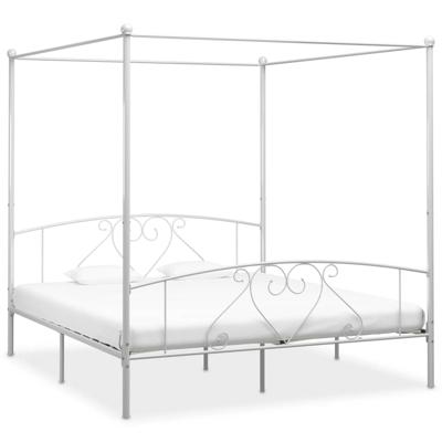 vidaXL Hemelbedframe metaal wit 200x200 cm vidaXL Hemelbedframe metaal wit 200x200 cm