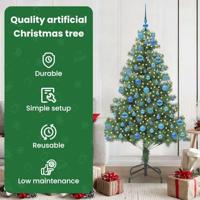 VidaXL Kerstboom met 300 led met standaard groen 180 cm pvc - thumbnail