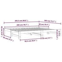 Slaapbank uitschuifbaar 2x(90x200) cm massief grenenhout - thumbnail