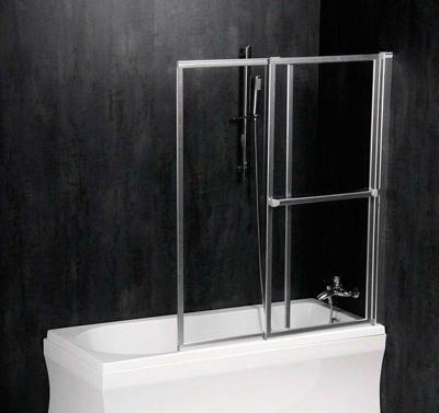 Vouwbare Badwand Sapho Olbia 123 cm Zilver
