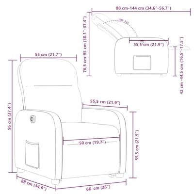 Sta-op-stoel elektrisch verstelbaar stof zwart