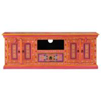 Tv-meubel 110x30x40 cm massief mangohout roze - thumbnail