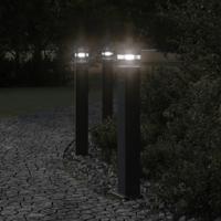 VidaXL Buitenvloerlampen 3 st met stopcontact 80 cm aluminium zwart - thumbnail