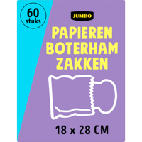 Jumbo Papieren Boterhamzakken 60 Stuks - thumbnail