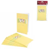 Menukaarten baby geel 17 cm set van 6 | 24 stuks - thumbnail