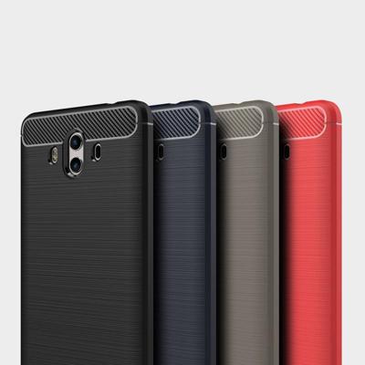 Voor Huawei Mate 10 geborsteld textuur koolstofvezel schokbestendige TPU ruige Armor beschermende Case (zwart)